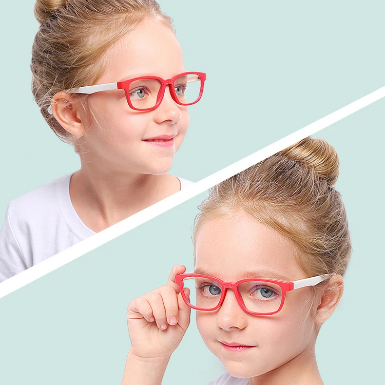 

2021 new fashion kids anti-blue light computer glasses for boys and girls silicone soft eyeglasses frame, As the picture shows