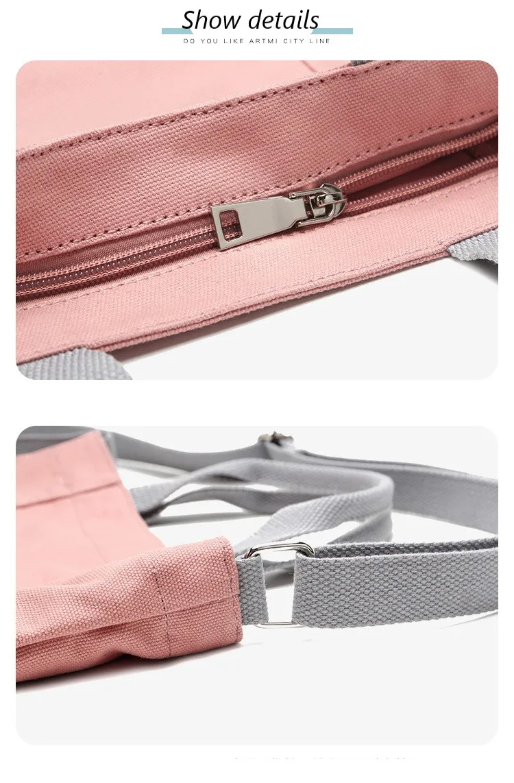 2019 new female simple shoulder canvas casual handbag