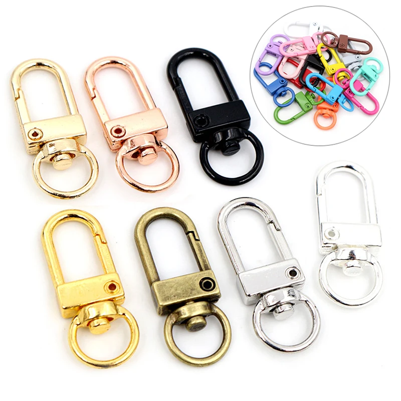 

10pcs/lot Lock-Shaped Snap Lobster Clasp Hooks DIY Jewelry Making Findings for Keychain Neckalce Bracelet Supplies, Gold/silver/rose gold/rhodium/kc gold