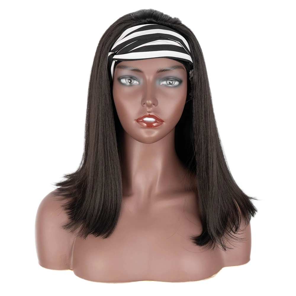 

Noble cheap straight synthetic wig heat resistant fiber headband wig wholesale wigs for black women, All color