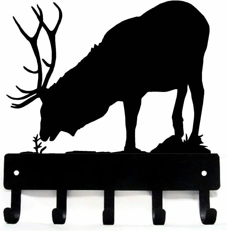 

Yinfa Elk Bull Key Rack Hanger - 6 Inch Wide Metal Wall Art TY2083