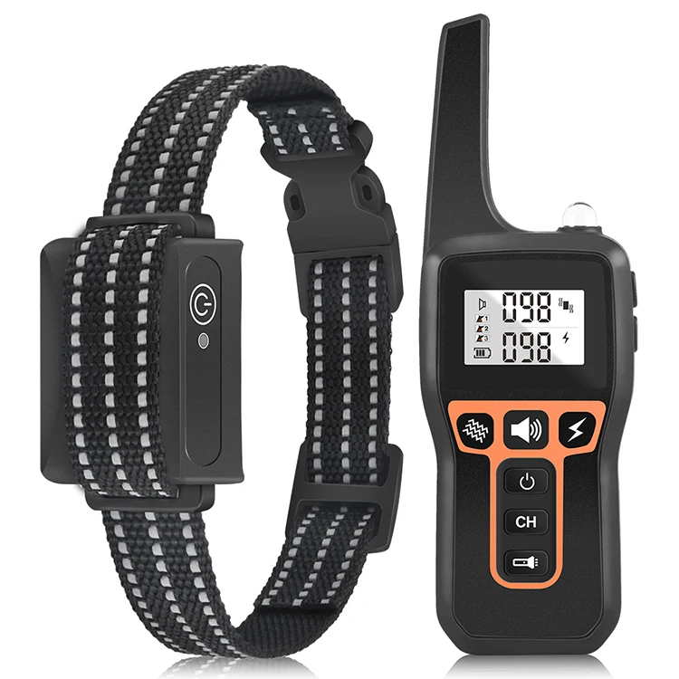 

Adjustable remote control waterproof training nylon shock collares for dogs large breed