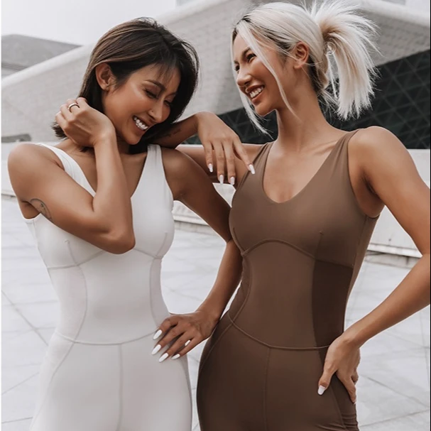 

BBYWQ961 Plus Size Sleeveless One Piece yoga Jumpsuit