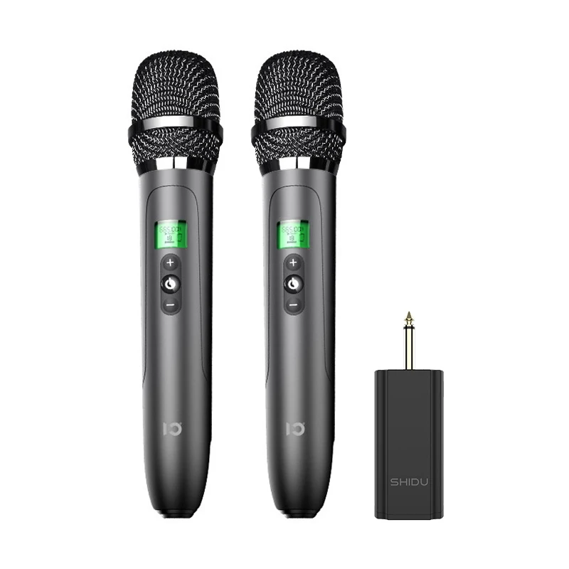 

SHIDU U30 double wireless with 2pcs Rechargeable Professional UHF Wireless Handheld Microphone with receiver for Speech/Church