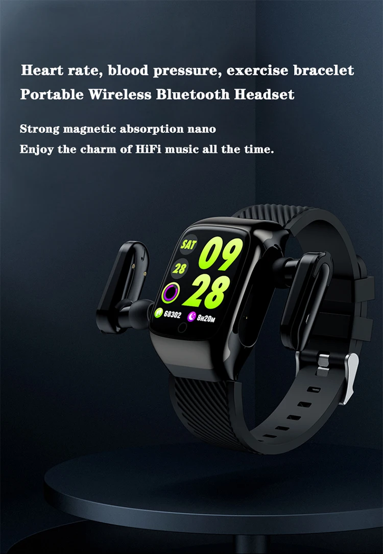 New 2020 Health Wristband Earphones &amp; Headphones S300 Smart Watch with Headset