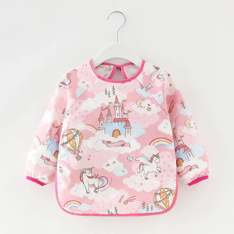 

New Design Cute Baby Waterproof Long Sleeve Apron Children Feeding Smock Bib Soft Eat Toddler Clothing, Different color