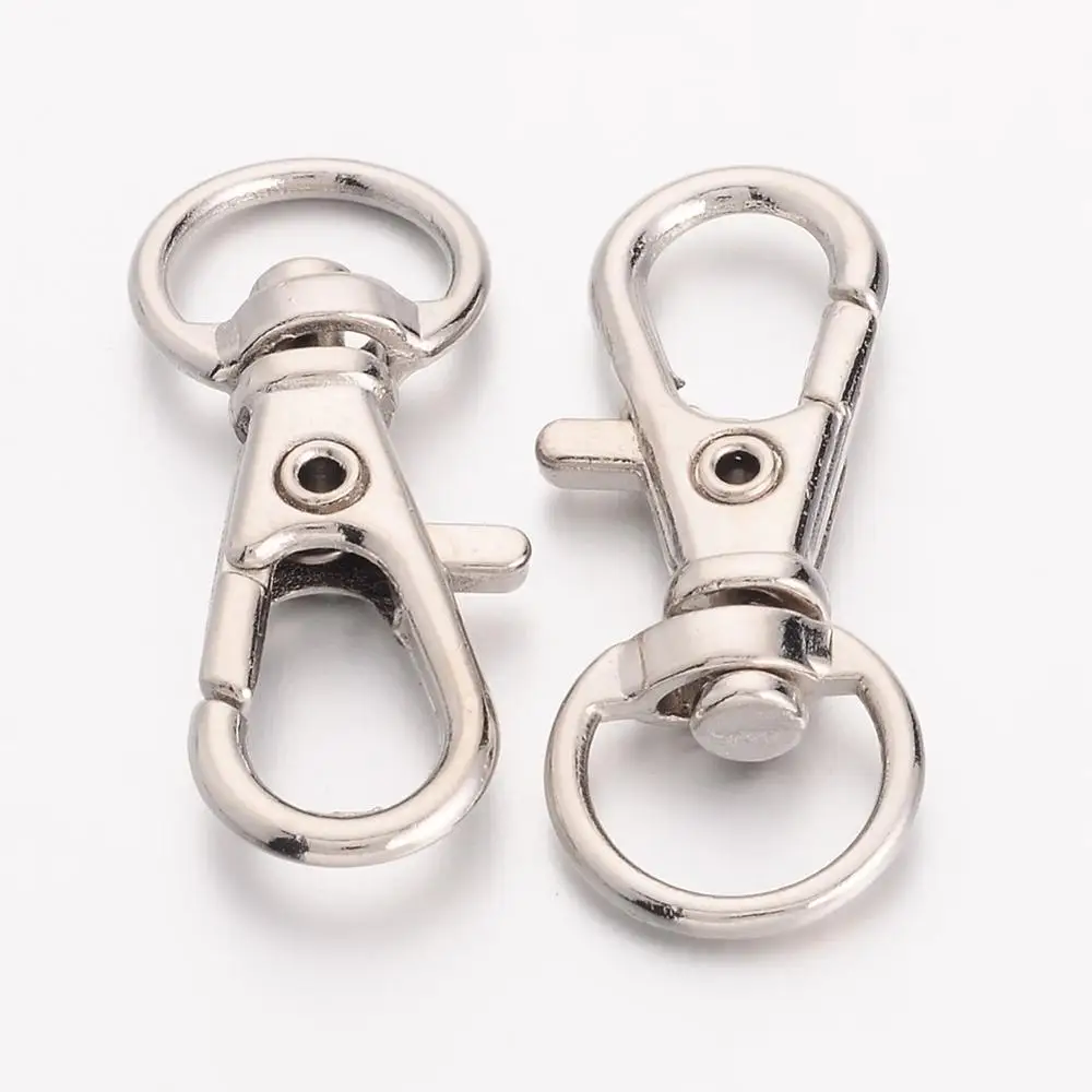 

Pandahall Platinum Plated Swivel Snap Hook Iron Alloy Swivel Clasps