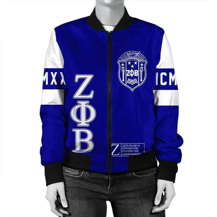 

New Arrival Zeta Phi Beta Sorority Logo Women Bomber Jacket Coats High Quality Polyester Bomber Jacket Custom Girls Jacket, Customized color