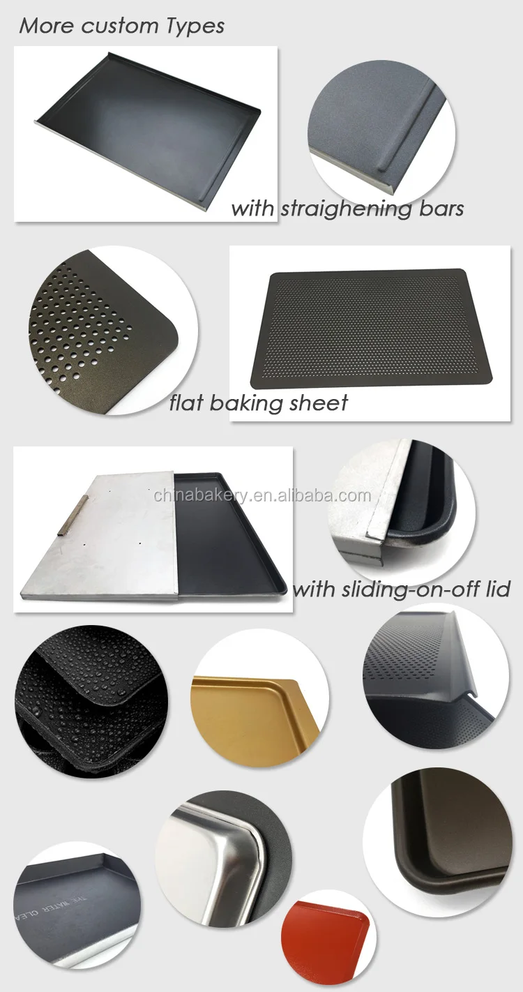 Aluminum Perforated Baking Tray Sheet Pan Bakeware With Slidingonoff Lid For Bakery Pastry