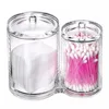Acrylic Round Cosmetic Cotton Pads Swab Organizer Storage Box Cotton Ball Pad Swabs Holder Container Q-tip Holder for Girl