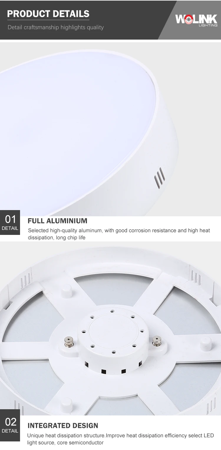 Saving energy frameless surface mount round square 8watt 15watt 22watt led panel light