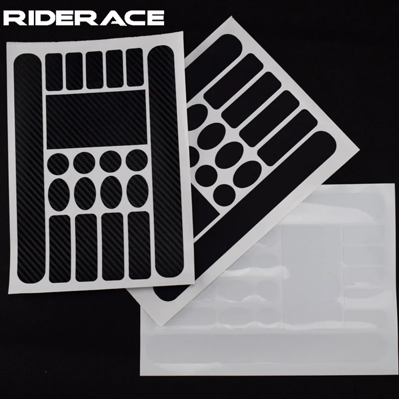 

Mountain Road Bike Frame Protector Front Fork Protective Film Bicycle Chainstay Scratch-Resistant Rhinoceros Hide Sticker, Matt black, carbon black, transparent