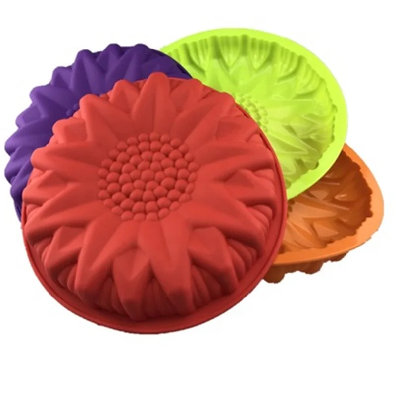 

Silicone LFGB Nonstick Ten Inches Round Sunflower Cake Decoration Mold, Random