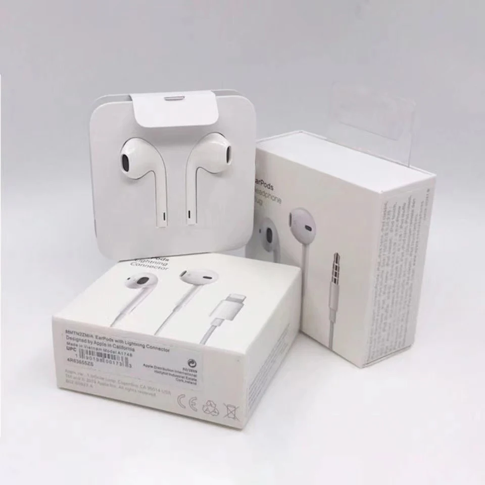 

Original Quality 8pin Earphone Bt Ipod Mfi Earphones Lighting Port Connector Earbuds Headphone For Apple Iphone 7/8/X/11/12 Pro, White