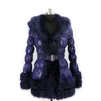 

Ladies Popular Down Coat with Faux Fox Fur Trim Down Puffer Jacket