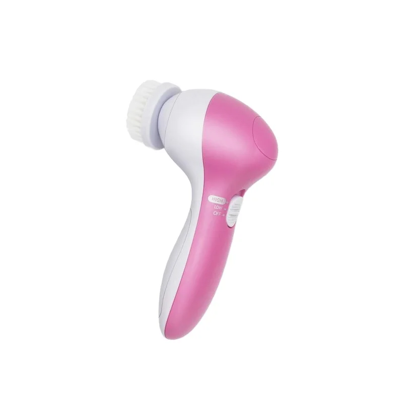 

Removing Blackhead Massaging Electric Sonic 5 in 1 Facial Cleansing Brush Set for Women, Pink