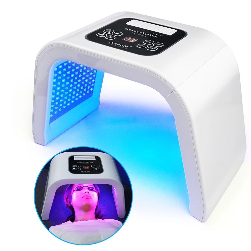 

PDT 7 light photon facial body therapy skin care beauty device LED face mask, White