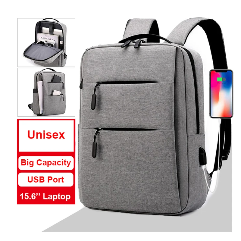 

OMASKA estudiante bolsa usb Backpacks low profile style with earbuds jack schoolbags students leisure book bags