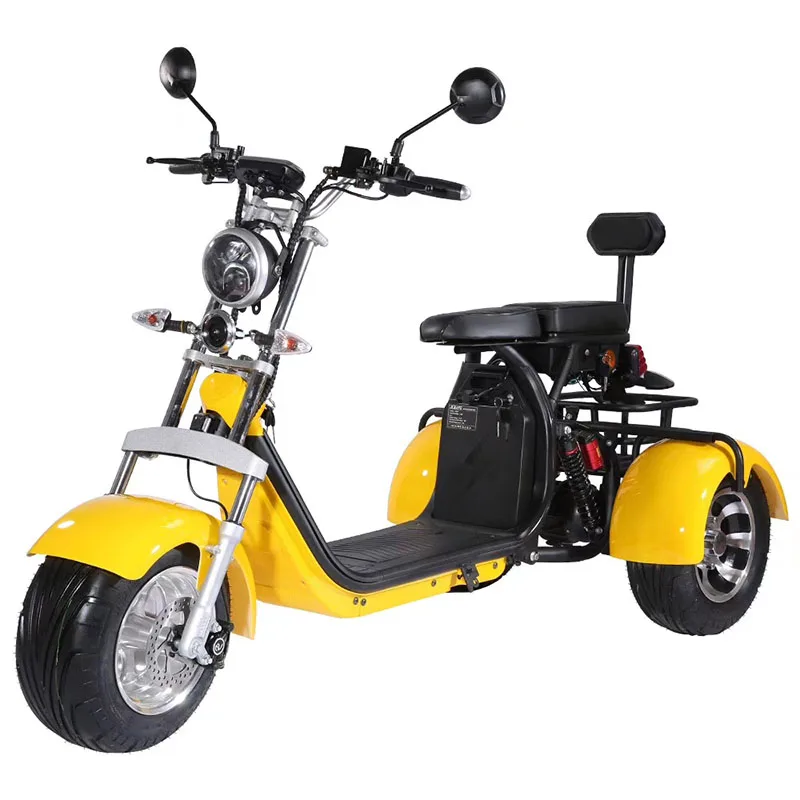 

COC/EEC Three wheel bicycle with 2 seat 3 wheel electric scooter citycoco x7 3 wheel motorcycle scooter with removable battery, Black