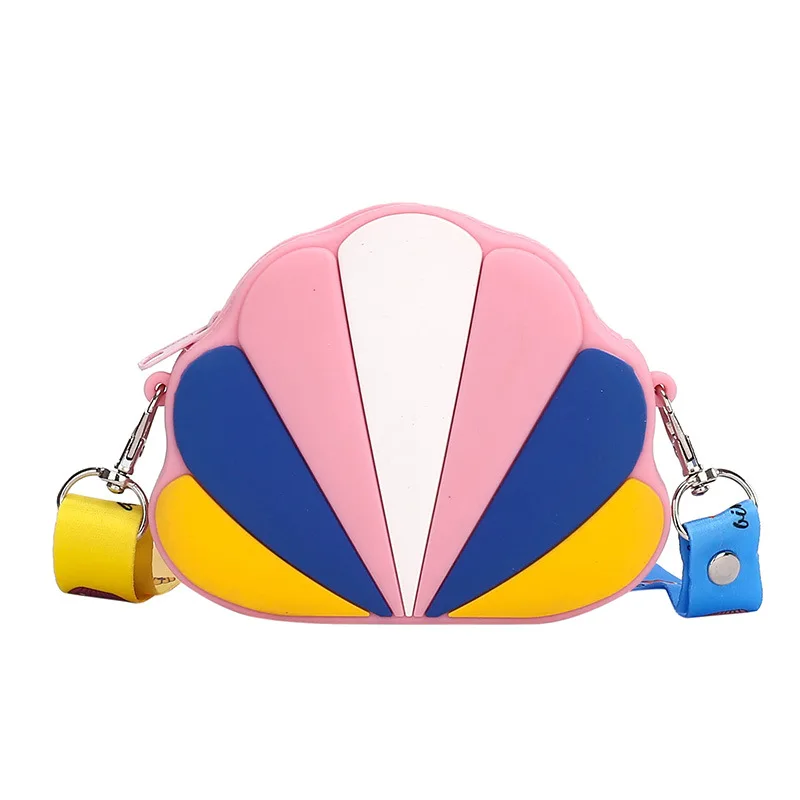 

New Design Silicone Shell Shape Coin Purses Bags Cartoon Cute Cross Body Bag Kids Shoulder Bags kids purse