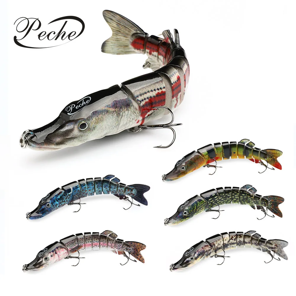 

15cm/26g Multi Jointed Fishing Lure With Hook 3D Eye Lifelike Swimming Bait Plastic Hard Bait Se Uelos De Pesca Trolling Lure, 6 colors