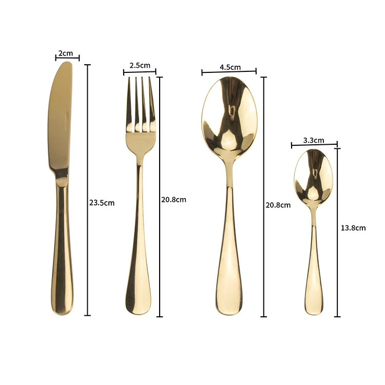 

Hotel Wedding Gold 4pcs Cutlery Set Knife Forks Spoons with Box Stainless Steel Flatware Set, Silver