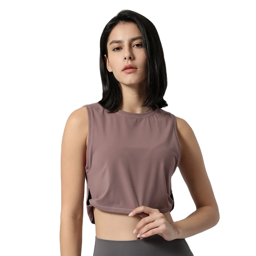 

OEM Service Back Hollow Women Activewear 2021 One Piece Nylon Workout Clothes Vest Solid Color Plus Size Sports Bra Top