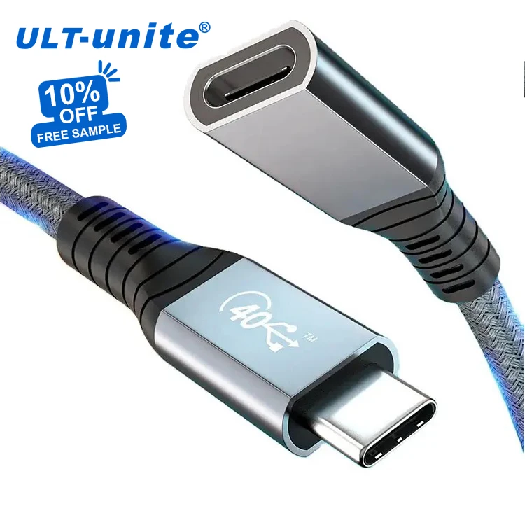 

ULT-unite USB 4 4.0 Type C Male to Female Extension Cord Thunderbolt 3 4 USB4 Extension Cable