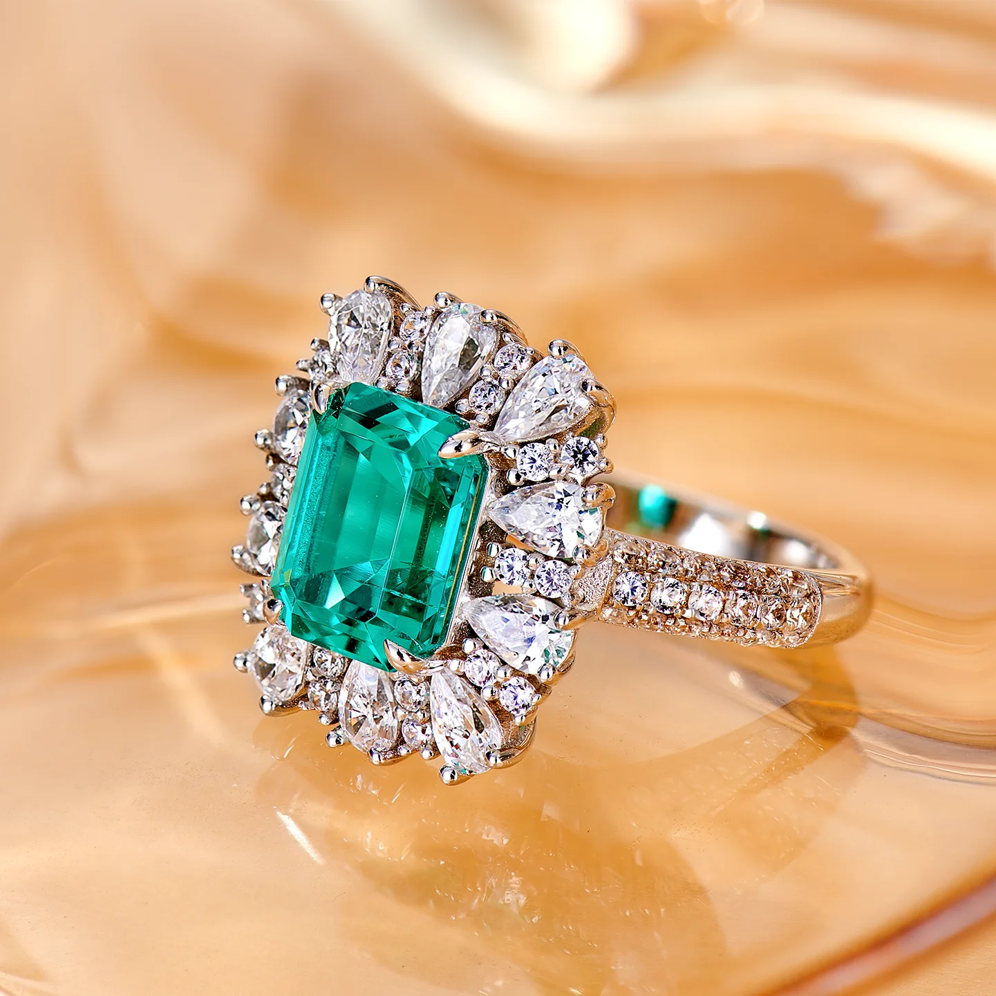 

Creative simple ring female emerald islamic art rings turkish puzzle ring