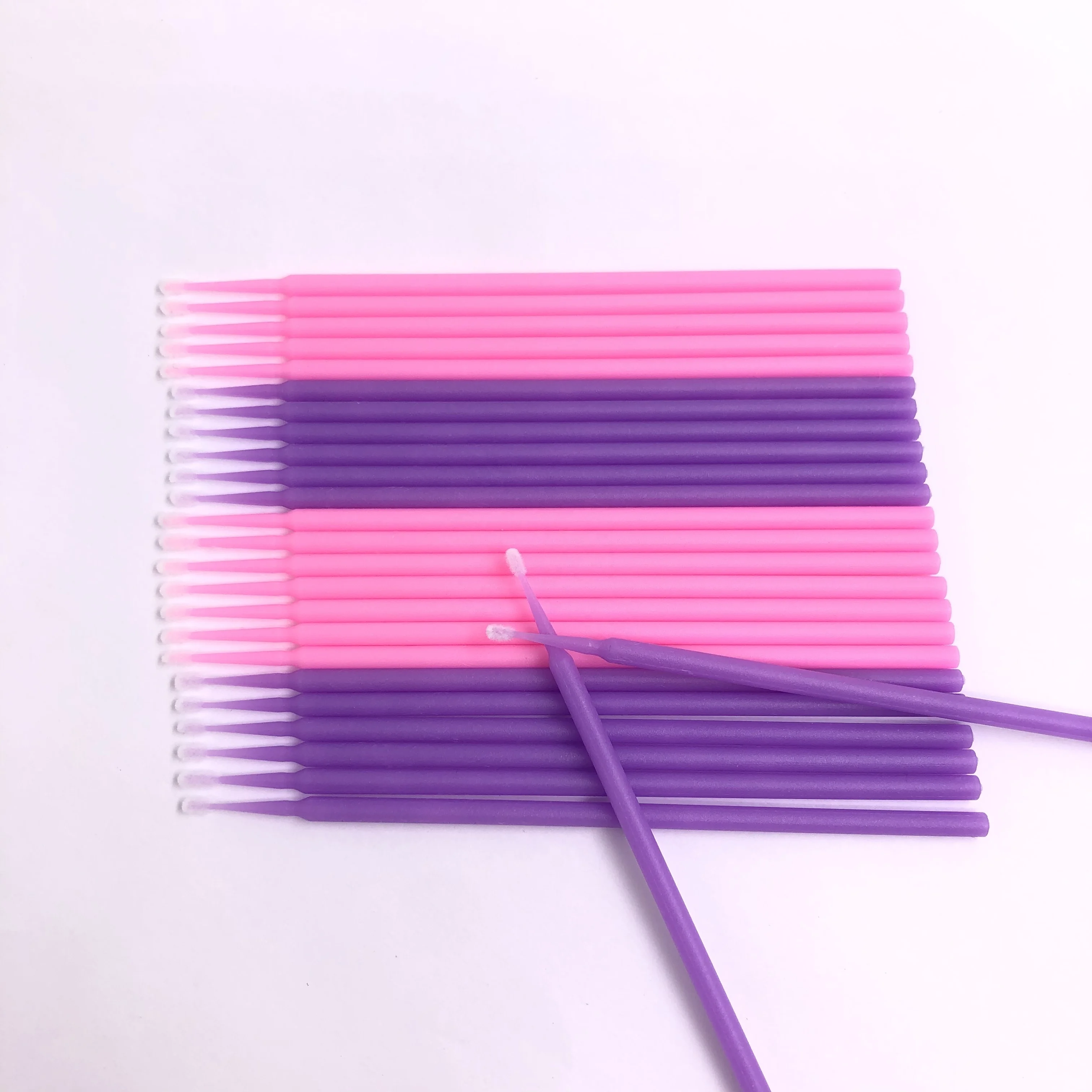 

Micro Brush Applicator Disposable Cotton Stick Eyelashes Swabs, Pink blue purple