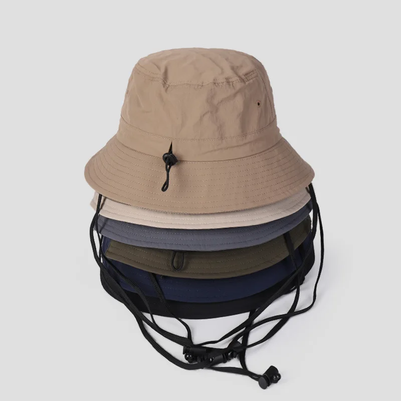 

Nylon Fabric Summer fisherman Fashion Blank brim bucket hat outdoor fishing quick dry sun hat Waterproof Bucket hat