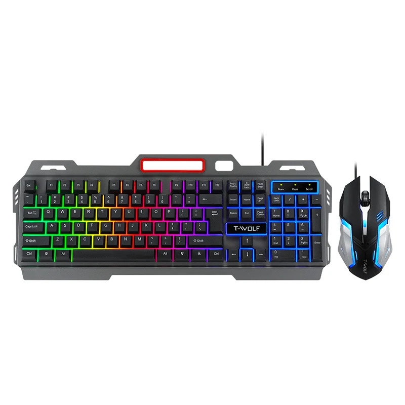 

Hot sale 4 in 1 Gaming Keyboard and Mouse Headphone combo for PC Gamer Wired RGB light strip LED Backlit mechanical keyboard Set