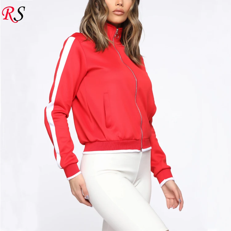 Wholesale Spring Polyester Zipper Waterproof Outdoor Workout Red Track