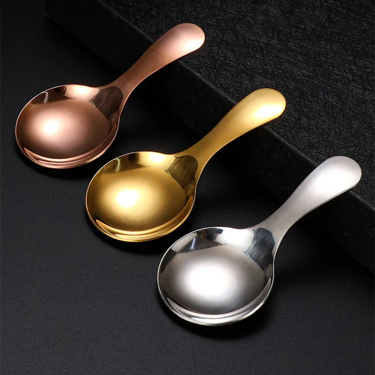 

Stainless Steel 304 Ice Cream Sugar Salt Spice Condiment Short Handle Tea Coffee Spoon