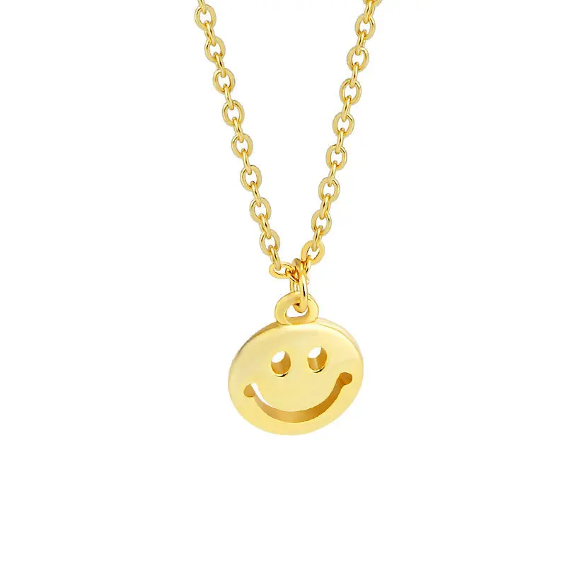 

18k gold plated s925 sterling silver smiley happy face necklace smile necklace for girls