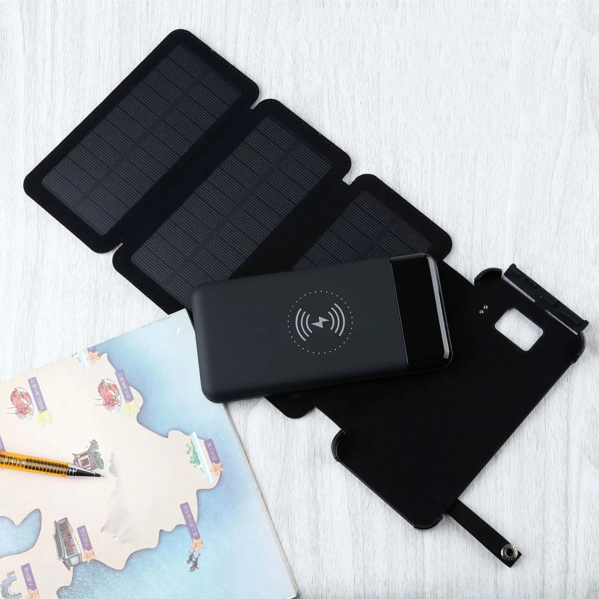 

Solar Charger Power Banks Wireless Portable 10000mAh Mobile Solar Charger