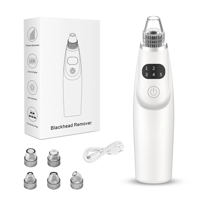 

Easy to handle 5 levels 5 suction probes blackhead remover vacuum remove blackhead device