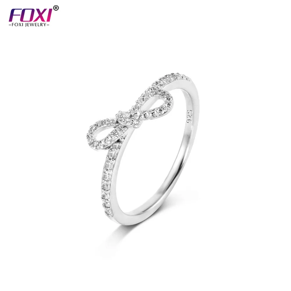 

WR8723 FOXI jewelry waterproof iced out oval cut gems wedding hot sell zircon fashion infinity ring 925 sterling silver rings, Gold color