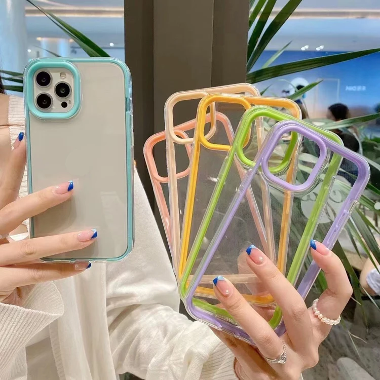 

Plastic Candy Color 3in1 Detachable Style Ultra Thin Transparent TPU PC Mobile Cell Phone Back Cover Case For Iphone X XS