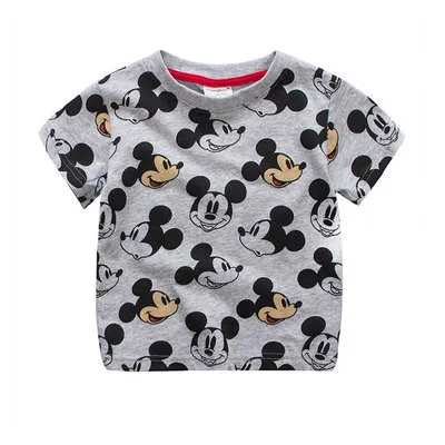 Camiseta Estampada De Red De Dibujos Animados De Algodon Para Bebe Ropa Para Nino Talla Gris Con Estampado De Mickey Mouse Camiseta De Manga Corta Con Cuello Redondo Para Nino Buy Camiseta De Ninos Mickey Mouse Algodon