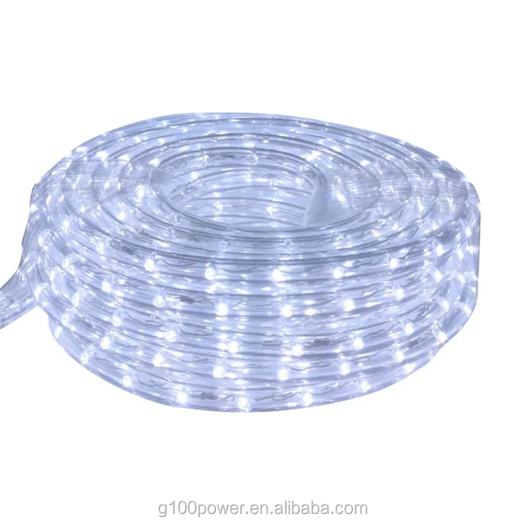 Outdoor Holiday Lighting Decorated 110Volt 220V Round 2 Wires 11mm 13mm LED Outdoor Rope Lights Cool White