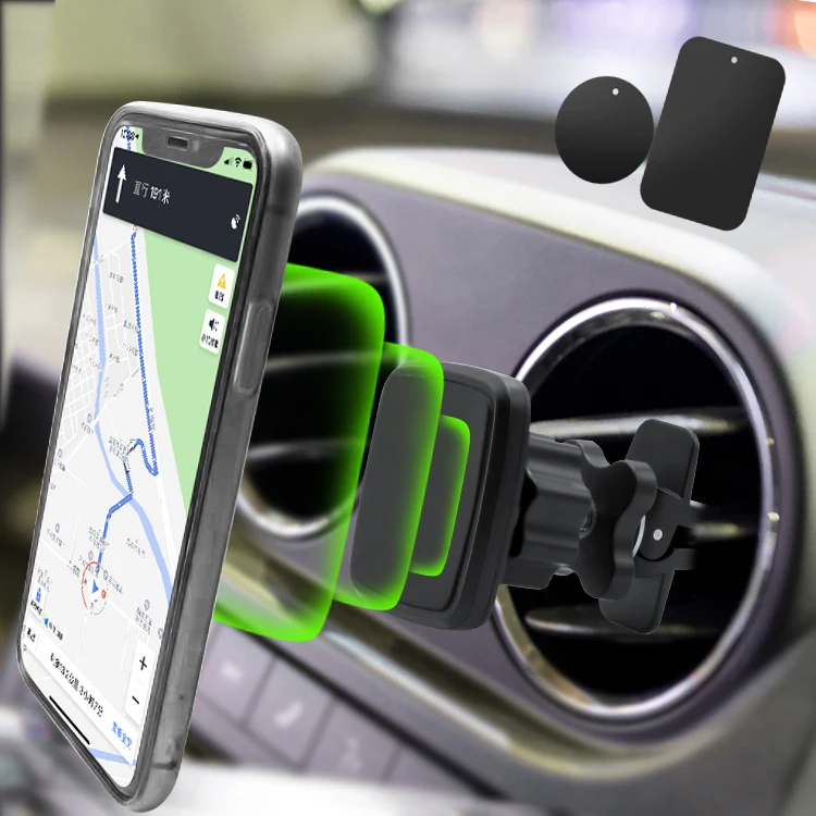 

Smart phone accessories magnet air vent mount magnetic car holder, Black