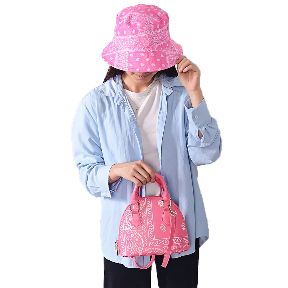 

Handbags Wholesal Purse Set New Fashion Crossbody Purse Small Handbags for Women Ladies Cashew Flower Bucket Hats and Purse, 9 colors