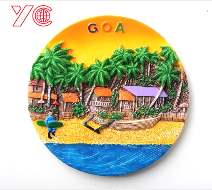 Cheap India Custom Goa City Tourist Souvenirs Blank 3d Resin Fridge