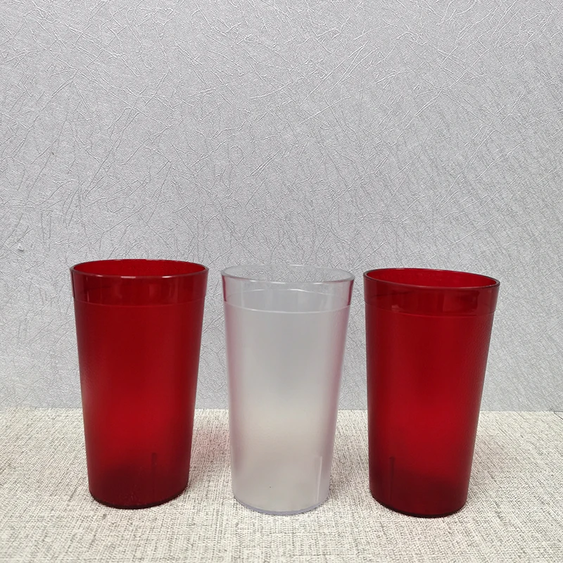 

12 oz Wholesale restaurant drinkware red plastic tumbler cups in bulk for wedding birthday party, Amber/blue/clear/ red