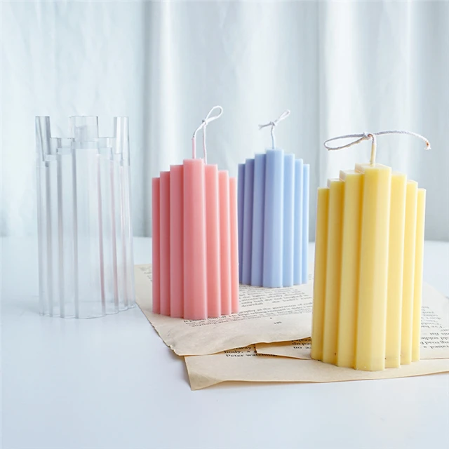 

L7069 DIY Transparent Candle Making Kit Plastic Strip Molds Pillar Cylinder Rib Candle Molds Making Supplies For Christmas, Custom color