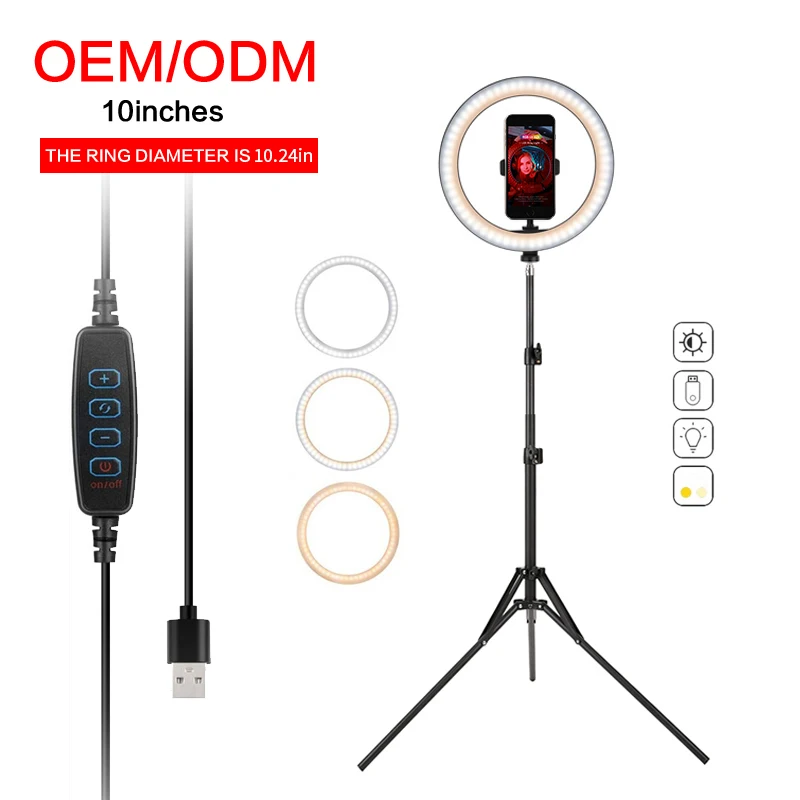 

Wholesale Makeup Large Smar ring light 10 Inch For Laptop With Tripod Stand Circle Portable LED Ring Lights