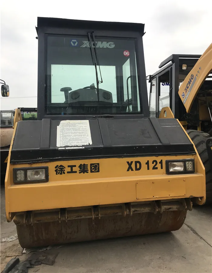 
Steel wheel vibratory roller Used Double Drum Roller XD121 for sale 