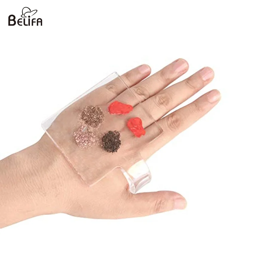 

Belifa new product makeup hand palette for cleaner and easier solution for makeup mixing plate needs