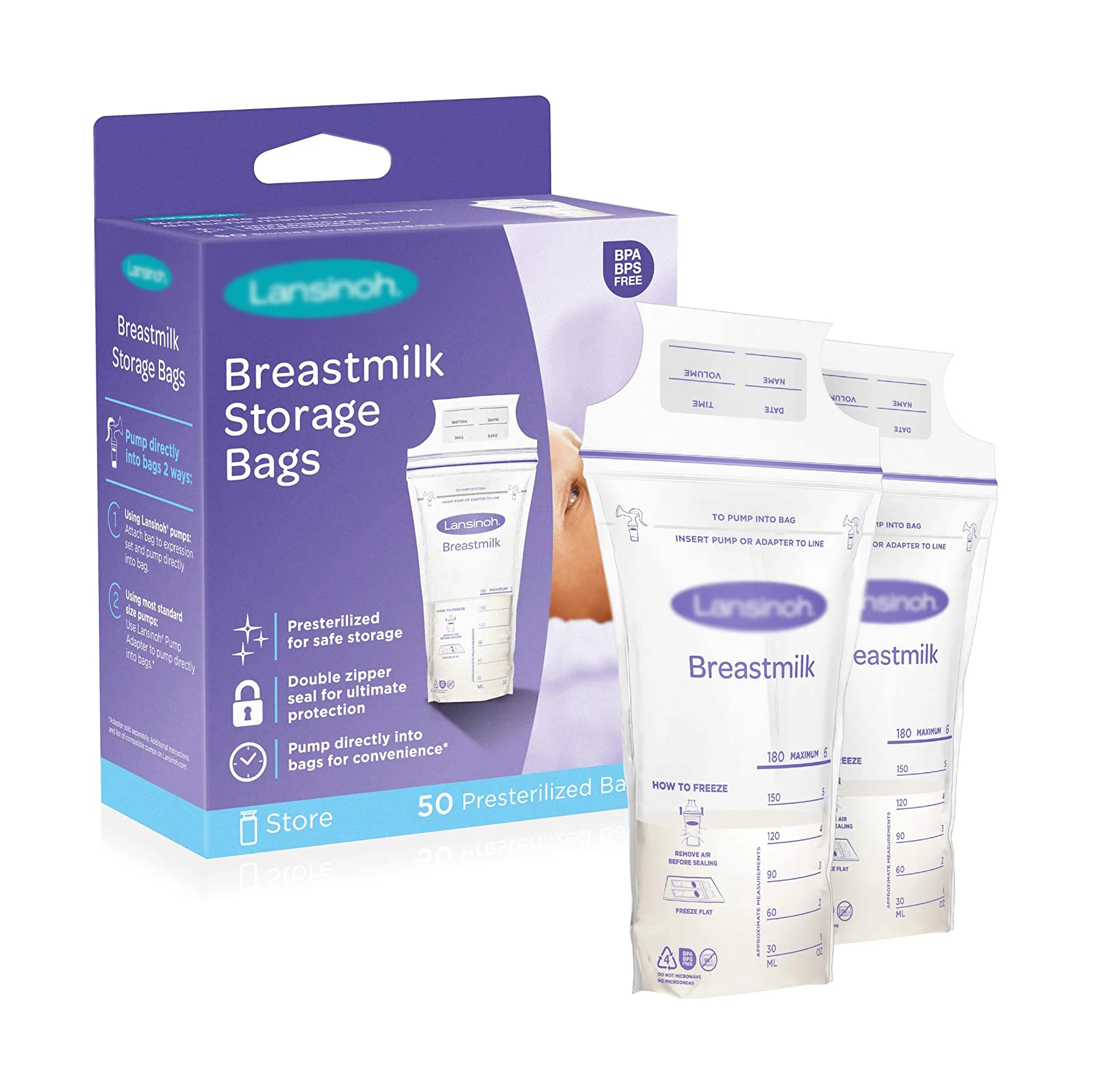 

Pre-sterilized And Bpa Free Breast Milk Storage Bags Baby Feeding Breastmilk Storage Bag With Connectors, Cmyk